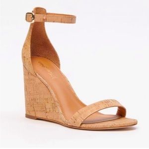 Never worn J McLaughlin 4 inch cork wedge sandals .